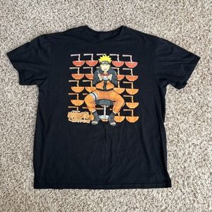 Naruto Shirt Mens Large Black Graphic‎ Crew Neck Short Sleeve Stretch Pullover